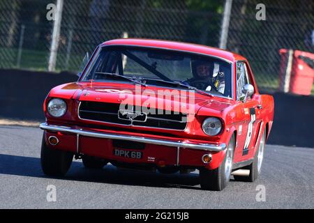 Nick Naismith, Harry Naismith, Ford Mustang, Masters pre-66 touring cars, Saloon cars, GT cars, touring cars, Masters Historic Festival, Brands Hatch Stock Photo