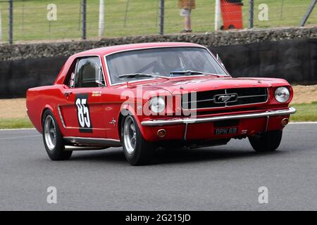 Nick Naismith, Harry Naismith, Ford Mustang, Masters pre-66 touring cars, Saloon cars, GT cars, touring cars, Masters Historic Festival, Brands Hatch Stock Photo