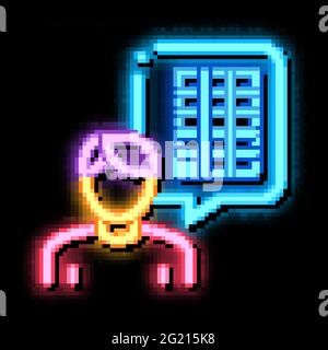 solar consultant neon glow icon illustration Stock Vector