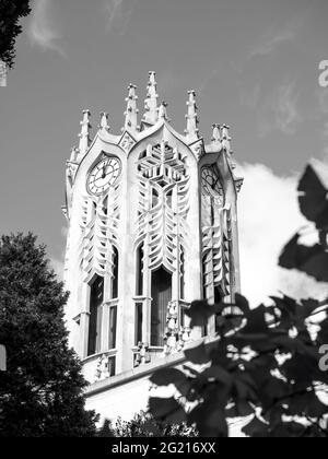 AUCKLAND, NEW ZEALAND - Jun 01, 2021: View of Auckland University Clock Tower Old Arts building Stock Photo