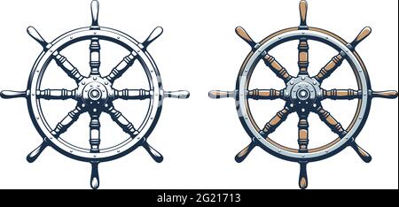 Ship rudder vintage style Stock Vector