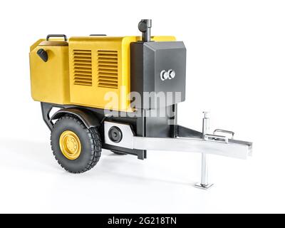 3D rendering of mobile Diesel generator on white background Stock Photo