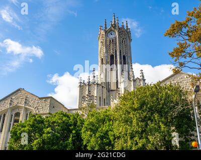 AUCKLAND, NEW ZEALAND - Jun 01, 2021: View of Auckland University Clock Tower Old Arts building Stock Photo