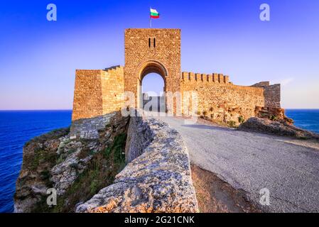 Kaliakra Fortress, Bulgaria. Medieval ruins on Cape Kaliakra, Black Sea, Bulgaria Stock Photo