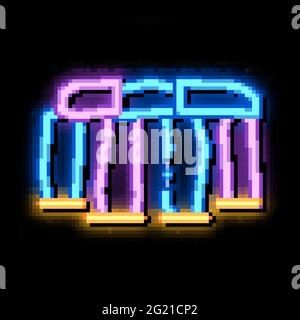 stonehenge neon glow icon illustration Stock Vector