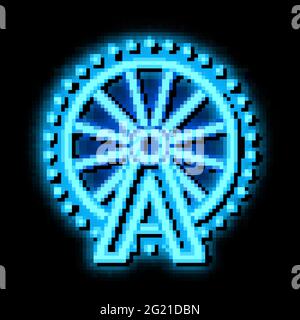 ferris wheel neon glow icon illustration Stock Vector
