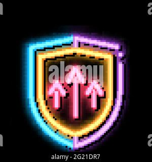 increased protection neon glow icon illustration Stock Vector