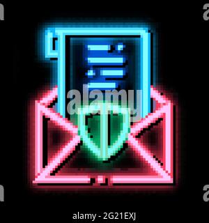protected letter neon glow icon illustration Stock Vector
