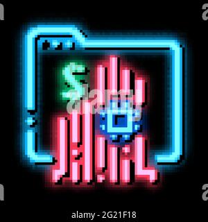 memory card neon glow icon illustration Stock Vector