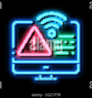 wifi error neon glow icon illustration Stock Vector