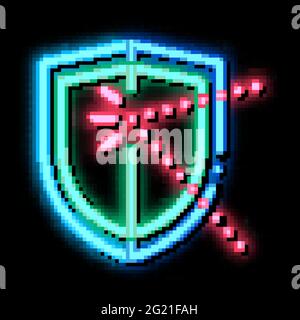 strike for defense neon glow icon illustration Stock Vector