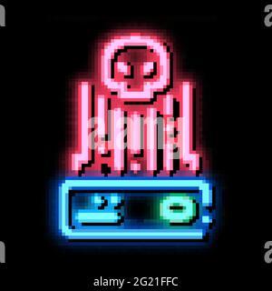 hacker control neon glow icon illustration Stock Vector