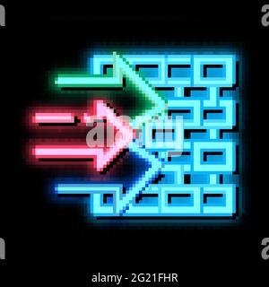 construction elements neon glow icon illustration Stock Vector