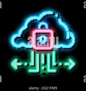 protection cloud neon glow icon illustration Stock Vector