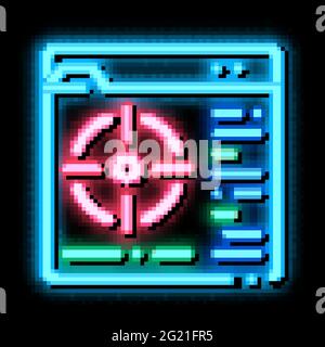 target to specific folder neon glow icon illustration Stock Vector