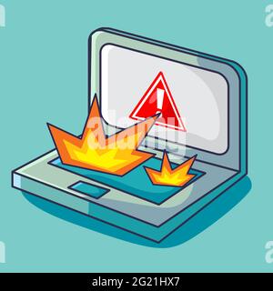 error laptop concept vector illustration in flat style Stock Vector