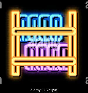 tire warehouse neon glow icon illustration Stock Vector