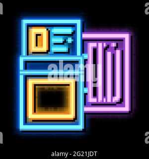 tire diagnostics neon glow icon illustration Stock Vector