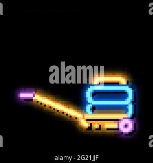 tire transportation neon glow icon illustration Stock Vector