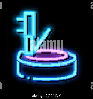 tire and jack neon glow icon illustration Stock Vector