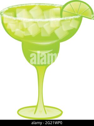 Cool Refreshing Lime Margarita on Ice Stock Vector