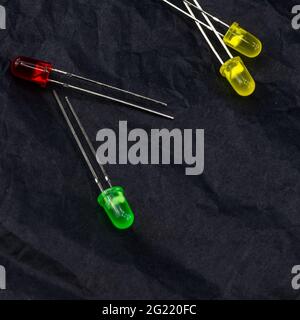 electronic led emitting, colored light scattered Stock Photo