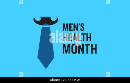 Men's Health Awareness Month in June. Banner, Greeting card, Background Template In Medical Health Awareness Campaign. Stock Vector