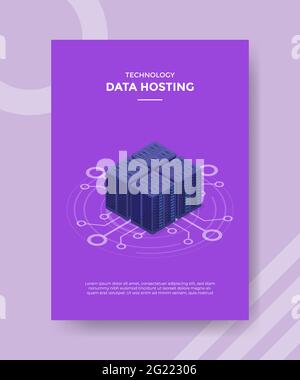 data hosting server concept for template banner and flyer with isometric style vector Stock Photo