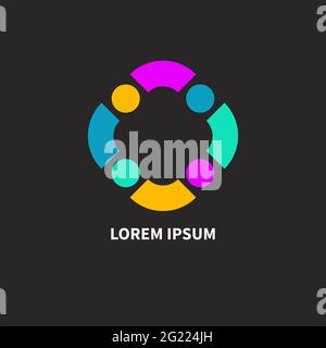 Partnership logo. Union icon. Support symbol. Social networking sign Stock Vector