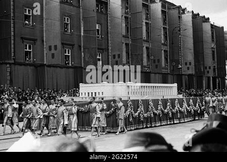 National Socialism, parades, 'Tag der deutschen Kunst', Munich 8th- 10.7.1938, procession, Ludwigstrasse (street), diagram, EDITORIAL-USE-ONLY Stock Photo