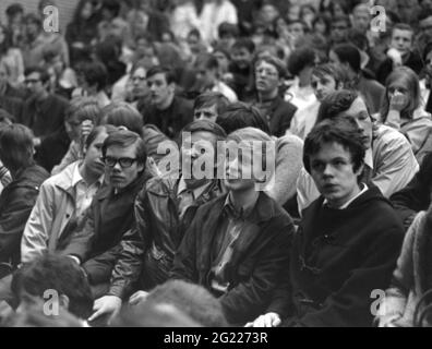geography/travel, Germany, politics, demonstrations, strike of grammar school pupils, Hamburg, 1969, ADDITIONAL-RIGHTS-CLEARANCE-INFO-NOT-AVAILABLE Stock Photo