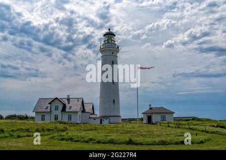 A view of the Hirtshals lighthouse in northern Denmark Stock Photo