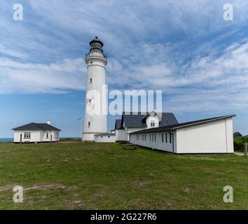 A view of the Hirtshals lighthouse in northern Denmark Stock Photo