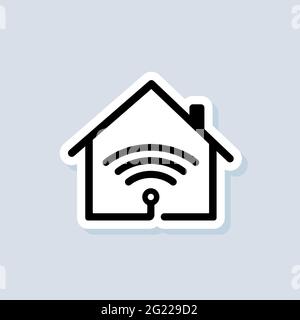 Smart house logo. Smart house icon. Home automation. The concept of a home system with wireless centralized control. Vector on isolated background. EP Stock Vector