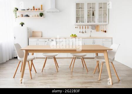 Modern stylish Scandinavian kitchen interior with kitchen accessories.  Bright white kitchen with household items Stock Photo - Alamy
