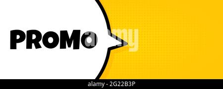Promo. Speech bubble banner with Promo text. Loudspeaker. For business, marketing and advertising. Vector on isolated background. EPS 10. Stock Vector