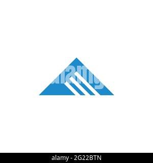 blue mountain geometric unique triangle logo vector Stock Vector