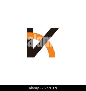 letter vk overlapping line geometric colorful logo vector Stock Vector