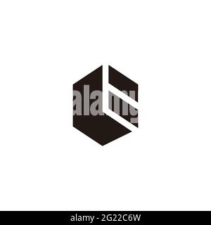 abstract letter t hexagonal box flat geometric logo vector Stock Vector