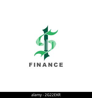 linked colorful green money dollar symbol vector Stock Vector