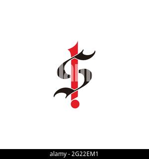 letter s exclamation mark design logo vector Stock Vector