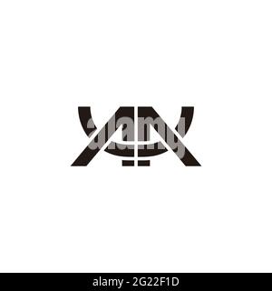 abstract letter mu linked overlapping line geometric line logo vector Stock Vector