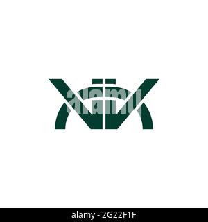 abstract letter wn simple line geometric linked logo vector Stock Vector