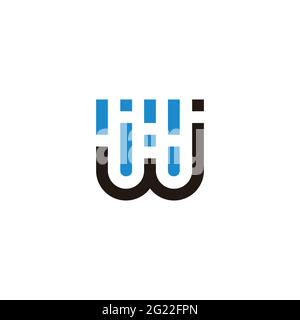 letter wj rain water design simple geometric logo vector Stock Vector