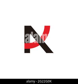 letter ak overlapping line geometric colorful logo vector Stock Vector