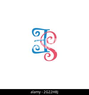 letter es curves spiral overlap linked colorful logo vector Stock Vector