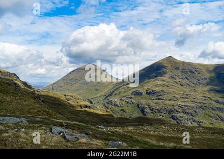 The two munro mountains of Ben More (left) and Stob Binnein near Crianlarich, Scotland Stock Photo