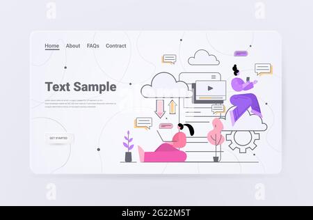 businesswomen chatting in online apps social media communication concept Stock Vector