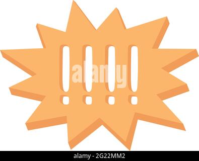 Attention chatting bubble icon, cartoon style Stock Vector