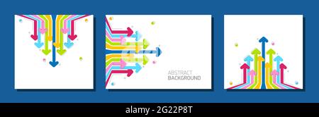 Rainbow Arrows on white background. Concept business moving Stock Vector